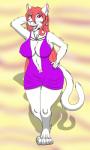 anthro big_breasts breasts clothed clothing colored_nails dress female fur hair long_hair long_tail mature_anthro mature_female nails nipple_outline open_mouth paws pink_eyes pink_hair pink_nose solo tail whiskers white_body white_fur wide_hips xheten artemis_tsukino domestic_cat felid feline felis mammal 3:5 absurd_res better_version_at_source hi_res irreplaceable_bvas