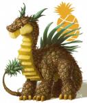 ambiguous_gender claws dragon elemental_creature feral flora_fauna food food_creature fruit hi_res horn iguanamouth living_fruit living_pineapple long_neck long_tail mythological_creature mythological_scalie mythology pineapple plant quadruped scalie shaded signature solo spines standing tail