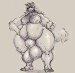 animal_genitalia anthro balls barazoku belly big_balls big_sheath genitals hairy huge_balls huge_sheath hyper hyper_balls hyper_genitalia hyper_sheath male muscular overweight shaggy_fur sheath solo thick_thighs cyrovon bird_dog canid canine canis cocker_spaniel domestic_dog hunting_dog mammal spaniel hi_res