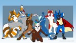 anthro arm_tuft barbell_piercing black_body black_claws black_ear_piercing black_eyebrows black_fur black_hooves black_inner_ear black_nose black_pawpads black_piercing blue_body blue_ears blue_eyes blue_fur blue_hair blue_inner_ear blue_tail brown_body brown_ears brown_fur brown_hair brown_nose brown_stripes brown_tail butt cheek_tuft claws crotch_tuft ear_piercing ears_down elbow_tuft eyebrow_through_hair eyebrows facial_scar facial_tuft featureless_crotch finger_claws front_view fur gauged_ear green_eyes grey_barbell_piercing grey_body grey_ear_piercing grey_fur grey_piercing grey_tail group hair hooves horn industrial_piercing inner_ear_fluff kneeling male markings nude on_one_knee open_mouth orange_body orange_ears orange_fur orange_stripes orange_tail pawpads piercing pink_inner_ear pink_nose pink_pawpads pink_tongue pivoted_ears pose rear_view red_body red_ears red_eyes red_fur red_hair red_tongue scar shoulder_tuft smile standing striped_body striped_fur striped_markings striped_tail stripes tail tail_markings tan_horn tongue translucent translucent_hair tuft white_body white_ears white_fur white_inner_ear white_inner_ear_fluff white_stripes white_tail yellow_body yellow_fur yellow_inner_ear yellow_tail martinballamore mythology nintendo pokemon ailurid bovid canid canine canis caprine domestic_dog dragon generation_4_pokemon goat husky lucario mammal mythological_creature mythological_scalie nordic_sled_dog pokemon_(species) red_panda scalie spitz wolf 2022 absurd_res artist_name dated hi_res