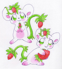 ambiguous_feral ambiguous_gender featureless_crotch feral food fruit holding_food holding_object holding_strawberry looking_at_viewer open_mouth open_smile plant plant_tail simple_background smile solo strawberry tail vine_tail teochronico mammal mouse murid murine rodent 2025 hi_res painting_(artwork) traditional_media_(artwork) watercolor_(artwork)