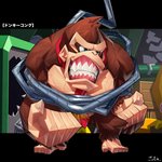 angry barefoot bound clothing feet fur male muscular muscular_male necktie rope solo teeth gossan donkey_kong_(series) nintendo donkey_kong_(character) ape haplorhine mammal primate 1:1 2019