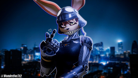 anthro armor city city_background cybernetics female fur gesture green_eyes hand_gesture headgear heart_symbol helmet machine orange_body orange_fur solo wonderfox712 warfaremachine_(modeler) holly_zanzibar cyborg lagomorph leporid mammal rabbit 16:9 3d_(artwork) blender_(artwork) digital_media_(artwork) hi_res widescreen