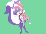 anthro dildo duo female female/female sex_toy strapon jrxt tiny_toon_adventures warner_brothers babs_bunny fifi_la_fume absurd_res hi_res