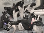 5_toes all_fours anthro anthro_on_anthro ball_tuft balls barefoot bdsm black_body black_feet black_fur blush blush_lines bodily_fluids body_worship bottomwear chastity_cage chastity_device chest_tuft claws clothing dialogue dominant dominant_anthro dominant_male duo electronics feet first_person_view flaccid foot_fetish foot_focus foot_in_mouth foot_lick foot_on_face foot_play foot_sniffing footrest footwear forced fur genitals humanoid_feet humanoid_genitalia humanoid_penis humiliation inner_ear_fluff leash leashed_pov licking looking_at_viewer lying male male/male massage muscular muscular_anthro muscular_male musk musky_feet nude nude_anthro nude_male objectification open_mouth pawpads paws penis phone plantigrade saliva saliva_on_foot shoe_fetish shoe_gag shoe_sniffing shoes simple_background sitting slave smelly smelly_feet smelly_shoes smile sneakers sniffing sniffing_clothes soles submissive submissive_anthro submissive_male sweat sweatdrop sweaty_feet tail text toe_claws toes tongue tongue_out tuft vein veiny_penis white_body white_fur wheatleyy wheatley_gray canid canine canis mammal wolf 2025 digital_drawing_(artwork) digital_media_(artwork) english_text