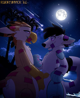 beach diaper duo hand_on_diaper light moon moonlight night outside pink_eyes purple_eyes sea smile tan_body touching_diaper water white_body r3drunner mythology toast_(r3drunner) animate_inanimate avian canid canine canis diaper_creature domestic_dog gryphon husky mammal mythological_avian mythological_creature nordic_sled_dog spitz 2025 colored hi_res shaded