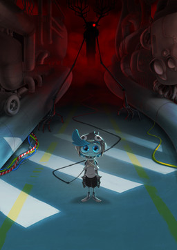 1_eye 4_fingers ambiguous_gender anthro antlers black_antlers black_body black_bottomwear black_clothing black_fur black_shorts blue_clothing blue_eyebrows blue_footwear blue_hair blue_shoes bottomwear clothed clothed_humanoid clothed_male clothing duo empty_eyes eyebrows fingers footwear fully_clothed fully_clothed_humanoid fully_clothed_male fur grey_body grey_clothing grey_hat grey_headwear hair hat headgear headwear horn inside light long_arms machine male metallic_body noseless ominous pipe red_sclera shirt shoes short_hair shorts slim_humanoid slim_male smoke standing topwear valve_(mechanical) white_clothing white_shirt white_topwear wire fabio_pochet robot_boy_(fabio_pochet) deer humanoid hybrid mammal monster robot robot_humanoid 2019 absurd_res colored digital_drawing_(artwork) digital_media_(artwork) english_description hi_res lighting shaded