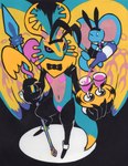 absurd_res alcohol alien ambiguous_gender anthro antlers beverage bow_(feature) bow_in_front bow_tie bunny_costume clothing costume duo elfilin fecto_elfilis hi_res holding_melee_weapon holding_object holding_polearm holding_spear holding_weapon horn hydra-lic kirby_(series) kirby_and_the_forgotten_land mammal melee_weapon nintendo papercutting_(artwork) pasties polearm reverse_bunny_costume rodent spear traditional_media_(artwork) weapon wine