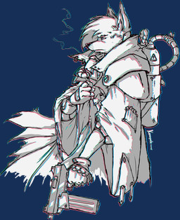armor clothed clothing fantasy gas_mask gun hair male mask post-apocalyptic ranged_weapon science_fiction smoking solo warrior weapon kanogetz canid canine canis domestic_dog mammal absurd_res alpha_channel black_and_white hi_res monochrome sketch