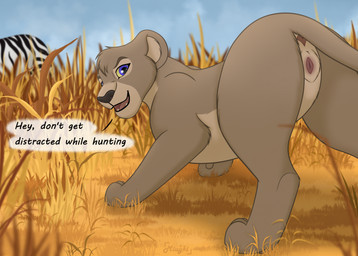 animal_genitalia animal_vulva anus demonstration dialogue dry_grass feline_genitalia feline_vulva female female_feral feral feral_pred fur genitals grass grass_field grey_body grey_fur hunting looking_at_viewer looking_back plant purple_eyes rear_view solo stripes tail tail_anus teasing teasing_viewer text vulva miuyki disney the_lion_guard the_lion_king wivu_(mlinzi) felid feline lion mammal pantherine digital_drawing_(artwork) digital_media_(artwork) hi_res shaded