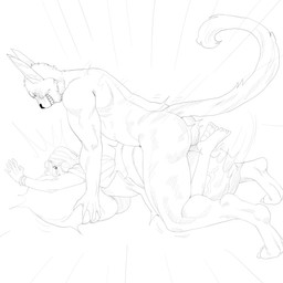 balls big_balls big_breasts big_butt breasts butt female from_behind_position genitals huge_balls huge_breasts huge_butt hyper hyper_balls hyper_breasts hyper_butt hyper_genitalia male male/female prone_bone_position sex ladylana domestic_cat felid feline felis human mammal 1:1 absurd_res hi_res monochrome