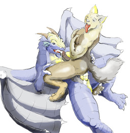 anal anal_penetration animal_genitalia anthro anthro_on_anthro anthro_penetrated anthro_penetrating anthro_penetrating_anthro balls blue_eyes bodily_fluids claws cowgirl_position cum cum_inside cumshot duo ejaculation erection fangs fellatio from_front_position fur genital_fluids genital_slit genitals grin horn humanoid_genitalia humanoid_penis interspecies lying male male/male male_on_bottom male_on_top male_penetrated male_penetrating male_penetrating_male membrane_(anatomy) membranous_wings messy muscular muscular_male nude on_back on_bottom on_top open_mouth oral oral_while_penetrating orgasm penetration penile penis sex simple_background sitting smile straddling tail teeth tongue white_background wings sarovak mythology canid canine canis dragon mammal mythological_creature mythological_scalie scalie wolf 2007 digital_media_(artwork)