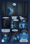 2017 alien anthro biped blood bodily_fluids brown_body clothed clothing colored comic dialogue dialogue_box duo english_text feral furgonomics green_eyes hi_res inside male mammal mgferret monster mustelid oscar_(mgferret) otter page_number scratches space_helmet spacesuit speech_bubble tail tail_clothing text whiskers wounded