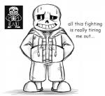 anterior_nasal_aperture bodily_fluids bone clothing dialogue footwear hoodie male not_furry shoes skeleton skull slippers smile solo sweat text topwear toono_(artist) undertale undertale_(series) sans_(undertale) animated_skeleton humanoid undead english_text monochrome