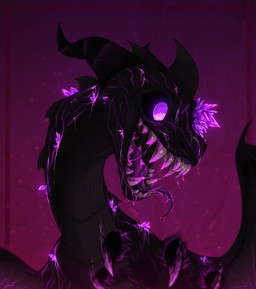 angry black_body black_scales blood bodily_fluids claws corruption crystal description feral horn male purple_eyes saliva saliva_on_tongue scales scar sharp_teeth solo teeth text tongue tongue_out wings plaguedogs123 activision mythology spyro_the_dragon spyro dragon monster mythological_creature mythological_scalie scalie 2025 absurd_res digital_media_(artwork) english_text hi_res