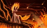 cloud cutie_mark detailed_background electricity eruption female feral fire flaming_hair flaming_tail horn lava lightning looking_at_viewer meteor molten pink_body pseudo_hair red_eyes smoke solo tail volcanic_eruption volcano tsitra360 friendship_is_magic hasbro my_little_pony mythology twilight_sparkle_(mlp) equid equine mammal mythological_creature mythological_equine unicorn 2012 warm_colors