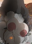 anthro big_breasts breasts damage female genitals huge_breasts hyper hyper_breasts hyper_genitalia macro nipples paws solo toony megfluff megan_(megfluff) pixel felid feline mammal big_(disambiguation) huge thick hi_res