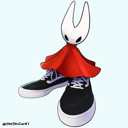anthro big_shoes black_clothing black_footwear black_shoes cape cloak clothing duo eyewear female footwear front_view red_cape red_cloak red_clothing shoes simple_background solo text white_head doctorcure drip_(meme) hollow_knight_(franchise) team_cherry vans_(brand) hornet_(hollow_knight) animal_humanoid arachnid arachnid_humanoid arthropod arthropod_humanoid humanoid 1:1 2025 absurd_res artist_name colored digital_drawing_(artwork) digital_media_(artwork) english_text hi_res meme signature