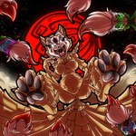 anthro anus bodily_fluids female gaping_mouth imminent_vore open_mouth paws pointing_at_mouth saliva saliva_string uvula rena_ayama capcom clover_studio okami_(capcom) ninetails_(okami) canid canine fox mammal 1:1 hi_res