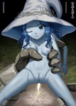 animate_inanimate areola armor ball_joints blue_body blue_eyes blue_hair blue_skin breasts campfire carrying_another clothing digital_media_(artwork) dirt doll doll_joints drillmole duo elden_ring female fire first_person_view fromsoftware genitals grass hair hat headgear headwear hi_res human humanoid japanese_text larger_male living_doll male male/female mammal multi_arm multi_limb navel nipples not_furry nude one_eye_closed plant purple_nipples pussy ranni_the_witch sand size_difference smaller_female tarnished_(elden_ring) text translation_request witch_hat