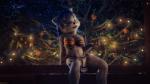 anthro biped blue_eyes blue_hair bottomwear bra breasts clothed clothing female fur grey_body grey_fur hair loincloth navel open_mouth sitting solo teeth tipsy underwear white_body white_fur cakeinferno zoe_(cakeinferno) canid canine fox mammal 16:9 2017 3d_(artwork) digital_media_(artwork) hi_res widescreen