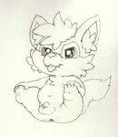 anthro anus balls fangs foreskin genitals hair legs_up male navel nipples nude penis sitting slightly_chubby solo teeth tongue tongue_out young young_anthro young_male momiji-kun tweaker domestic_cat felid feline felis mammal graphite_(artwork) hi_res traditional_media_(artwork)