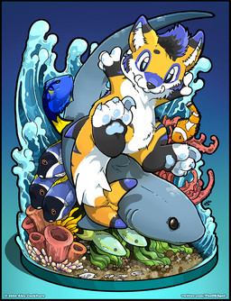 ambiguous_gender anthro chibi fish_tail group nude solo_focus text o-kemono aquatic clownfish fish pomacentrid sea_sponge 2020 digital_drawing_(artwork) digital_media_(artwork) url