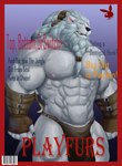 abs anthro bottomwear clothing loincloth male muscular muscular_male nipples parody pecs solo text whit3salmon_23 league_of_legends riot_games tencent rengar_(lol) felid feline lion mammal pantherine 2022 absurd_res cover digital_media_(artwork) english_text hi_res magazine_cover shaded