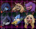 anthro bloodshot_eyes blue_body blue_fur blue_skin brown_body brown_fur crazy_eyes cursed_image drugs eyewear female fur glasses group horn male marijuana pink_horn purple_body purple_skin smoke smoke_from_mouth smoke_from_nose smoking adamayster deltarune mario_smoking_weed ralsei_smoking_blunt undertale_(series) berdly kris_(deltarune) lancer_(deltarune) noelle_holiday ralsei susie_(deltarune) avian bird bovid caprine deer goat human mammal monster 2021 5:4 meme