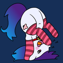 bell bell_collar blush chibi clothing collar female feral footwear heart_eyes heart_symbol laugh simple_background socks solo text transparent_background upside_down anykoe hasbro my_little_pony anykoe_(anykoe) earth_pony equid equine horse mammal pony 1:1 alpha_channel hi_res