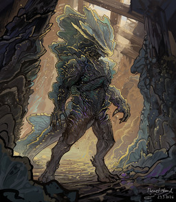 5_fingers ambiguous_gender anthro biped claws featureless_crotch feet fingers fungaloid fungus hive inside light multicolored_body mushroom solo standing sunlight tail wood themefinland mythology dragon elemental_creature fungi_fauna monster mythological_creature mythological_scalie scalie 2026 full-length_portrait portrait signature