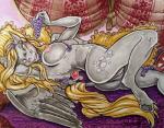 anthro anthrofied breasts derpy_hooves_(mlp) equid equine feathered_wings feathers female friendship_is_magic genitals grey_body grey_feathers hair hasbro mammal my_little_pony mythological_creature mythological_equine mythology nude pegasus pussy solo vicky_wyman wings