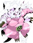 anthro belly big_belly biped horn humanoid_hands kemono nipples overweight pink_body simple_background solo white_background sigenoya takotyutyu bandai_namco digimon digimon_(species) psychemon 2021 absurd_res hi_res