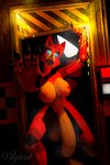 anthro areola balls big_balls big_breasts big_penis breasts genitals gynomorph huge_balls huge_penis intersex machine malfunction nipples open_mouth penis solo sparks tongue tongue_out vilgard five_nights_at_freddy's scottgames foxy_(fnaf) animatronic canid canine fox mammal robot hi_res