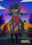 anthro bat_wings big_breasts breasts cleavage clothed clothing cosplay dark female holidays membrane_(anatomy) membranous_wings navel solo swimwear thick_thighs uniform wide_hips wings xunil763 friendship_is_magic halloween hasbro my_little_pony vampirella bat_pony equid equine horse mammal pony hi_res