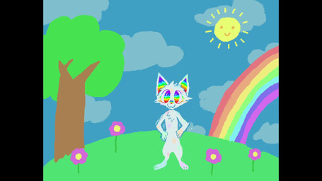 3_frame_animation :3 anthro blue_sky dancing day detailed_background female flower fur grass markings multicolored_eyes music outside plant rainbow rainbow_eyes rainbow_inner_ear rainbow_nose sky solo sparklefur spots spotted_body spotted_fur sun tree demensa rainbowpaw_(demensa) canid canine canis domestic_dog mammal 2024 animated hi_res long_playtime loop sound webm