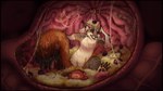 anthro bodily_fluids brown_body brown_eyes brown_fur brown_pawpads dirty featureless_crotch food front_view fur grey_body grey_fur inner_ear_fluff inside_stomach internal male nude pawpads sitting solo stomach_acid tuft vore white_body white_fur white_inner_ear_fluff acidic mammal rodent sciurid tree_squirrel 16:9 hi_res widescreen