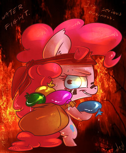 accessory backpack blue_eyes cutie_mark female feral fur hair headband looking_back pink_body pink_fur pink_hair quadruped solo tail text atryl friendship_is_magic hasbro my_little_pony pinkie_pie_(mlp) earth_pony equid equine horse mammal pony 2013 digital_media_(artwork) english_text