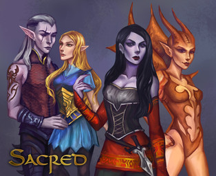 2_horns arm_markings armor bald black_hair bracers breasts canon_couple clothed clothed_female clothed_human clothed_humanoid clothed_male clothing dagger eye_scar facial_scar female fully_clothed fully_clothed_female fully_clothed_human fully_clothed_humanoid fully_clothed_male green_eyes group hair holding_partner horn humanoid_pointy_ears larger_male long_hair male markings medium_breasts melee_weapon membrane_(anatomy) membranous_wings not_furry orange_wings pointy_ears romantic romantic_couple scar shoulder_markings size_difference smaller_female tan_hair weapon white_hair wings evivan sacred_(video_game) sacred_(video_game_series) thq_nordic daemon_(sacred) laurelinad maegalcarwen vampiress_(sacred) dark_elf elf human humanoid mammal wood_elf 2020 colored_sketch hi_res milestone_celebration russian_description sketch