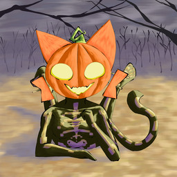 anthro bodysuit bone clothing costume female for_a_head halloween_costume holidays jack-o'-lantern pumpkin_head skeleton skinsuit smile solo tight_clothing cafecat epic_games fortnite halloween spice_(fortnite) domestic_cat felid feline felis human humanoid mammal object_head 1:1 2025