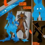 1:1 all_the_way_through alternate_color anthro anus blockage_(layout) butt butt_focus butt_transformation casting_mold english_text fully_impaled generation_4_pokemon hi_res impalement kanada legendary_pokemon lucario male melting merging nintendo oral oral_impalement oral_penetration oral_threading penetration pokemon pokemon_(species) sequence solo speech_bubble text three_frame_image three_frame_sequence transformation transformation_sequence udtf upside_down vertical_blockage what what_has_science_done why