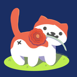 ambiguous_gender anus blue_background dot_eyes feral flower flower_in_mouth fur holding_flower holding_object looking_at_viewer looking_back looking_back_at_viewer mouth_hold plant raised_tail red_body red_flower red_fur simple_background simple_eyes solo standing tail white_body white_fur x_anus tangential-hooligan neko_atsume red_purrhood domestic_cat felid feline felis mammal 1:1 2024 digital_drawing_(artwork) digital_media_(artwork) full-length_portrait hi_res lineless portrait shaded