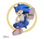 anthro anus balls clothing footwear footwear_only genitals green_eyes male mostly_nude open_mouth penis presenting presenting_anus raised_leg ring shoes shoes_only solo doofwuff sega sonic_the_hedgehog_(series) sonic_the_hedgehog eulipotyphlan hedgehog mammal