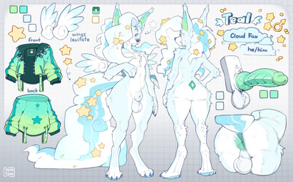 animal_genitalia anthro balls biped butt claws erection feet fingers front_view genitals hair looking_at_viewer male nude nude_anthro nude_male penis rear_view sheath simple_background smile solo standing tail text toes inno-sjoa canid canine fox mammal 2026 digital_drawing_(artwork) digital_media_(artwork) english_text hi_res model_sheet