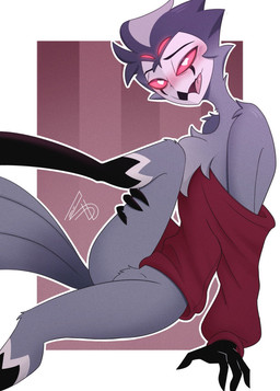 anthro beak blush bottomless butt clothed clothing feathers fur grey_body hair half_naked heart_eyes heart_symbol looking_at_viewer male open_mouth oversized_clothing oversized_topwear raised_leg red_eyes shirt shirt_only simple_background smile solo suggestive tail tongue topwear topwear_only white_eyes adel1na_art hellaverse helluva_boss stolas_(helluva_boss) avian bird demon owl owl_demon digital_media_(artwork) hi_res signature