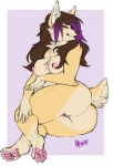 breasts brown_hair brown_nose butt canine dog female fur green_eyes hair l2edpanda looking_at_viewer mammal nipples nude purple_hair pussy solo tan_fur
Rating: Explicit
Score: 2
User: xXK1T5UN3Xx
Date: March 09, 2014