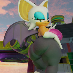 anthro bedroom_eyes big_breasts big_butt breasts butt butt_focus female hand_on_leg hand_on_thigh huge_breasts huge_butt looking_at_viewer looking_back looking_back_at_viewer narrowed_eyes rear_view seductive solo thick_thighs therealpunchow octal_(modeler) sega sonic_the_hedgehog_(series) rouge_the_bat bat mammal 3d_(artwork) digital_media_(artwork)
