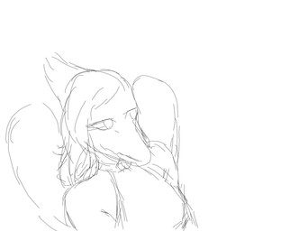 anthro feathered_wings feathers female hair halter_top long_hair smile snout solo wings no2r0066 cavemanon_studios goodbye_volcano_high ko_op_(game_developer) snoot_game fang_(gvh) prehistoric_species pterosaur reptile scalie 2023 2d_animation absurd_res animated black_and_white hi_res monochrome