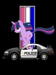 badge car cutie_mark female feral fur hair horn inside_car inside_vehicle motor_vehicle multicolored_hair notebook police police_badge police_car police_officer police_vehicle purple_body purple_eyes purple_fur purple_hair running simple_background solo text transparent_background two_tone_hair vehicle pedro992 ford ford_mustang friendship_is_magic hasbro my_little_pony mythology twilight_sparkle_(mlp) equid equine mammal mythological_creature mythological_equine unicorn 2013 3:4 absurd_res alpha_channel english_text hi_res