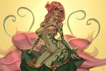 areola breasts female flower hair monster_girl_(genre) nectar nipples pink_areola pink_hair pink_nipples plant plant_transformation pose solo transformation stronkfurry european_mythology mythology alraune elemental_creature flora_fauna human humanoid mammal monster hi_res pinup